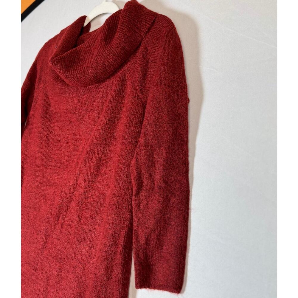 NWT Women's Maternity Dress Isabel Pregnancy Sweater Cowl Neck Rust Small - Picture 8 of 10